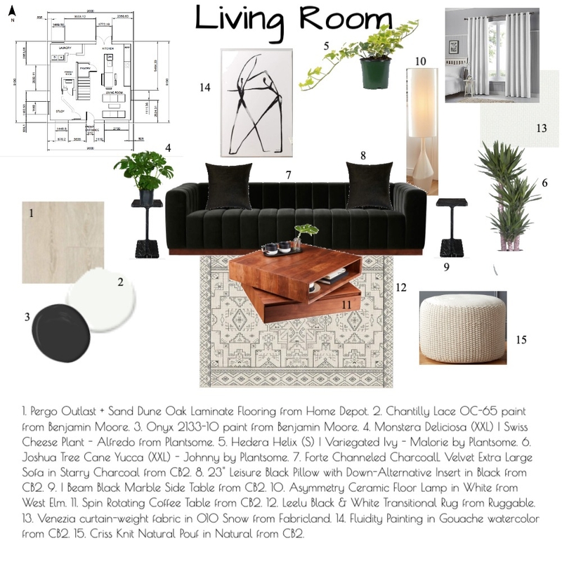 Sample Board 2 - Living Room Mood Board by Simply Preeti on Style Sourcebook