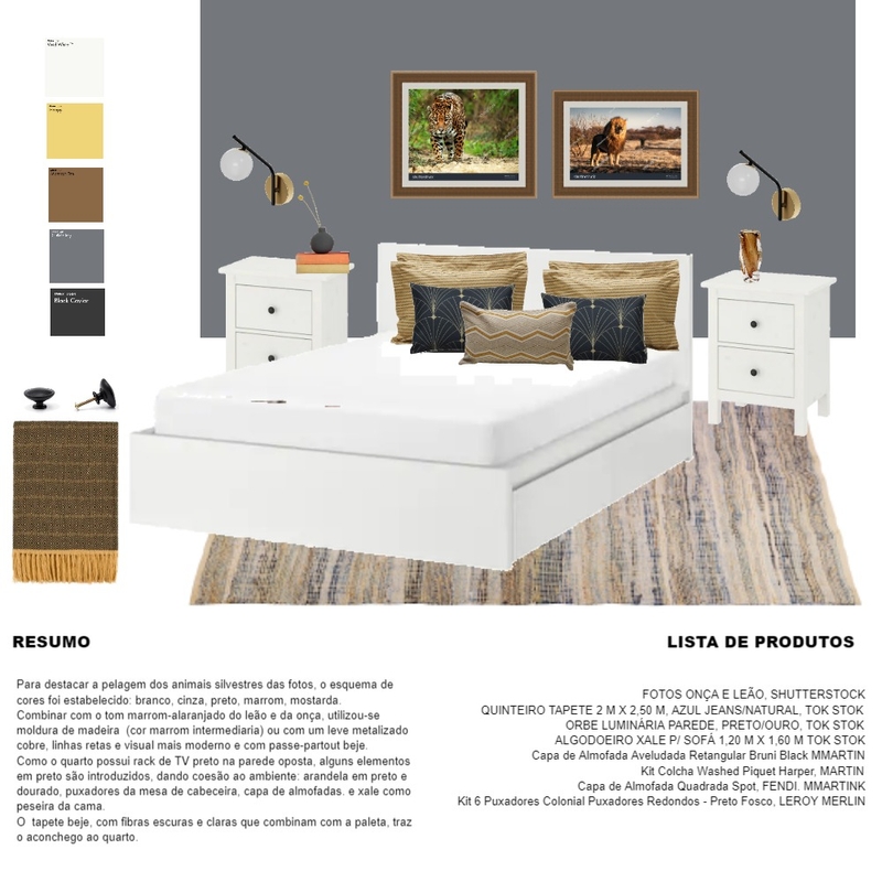 lion & jaguar bedroom Mood Board by DECO_PCM on Style Sourcebook