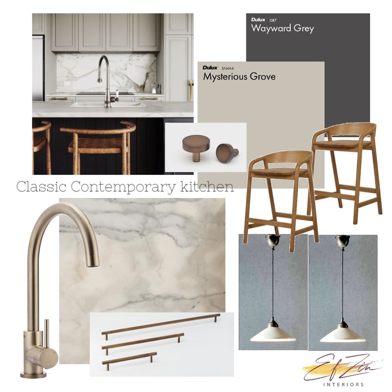 Contemporary classic Kitchen Mood Board by EF ZIN Interiors on Style Sourcebook