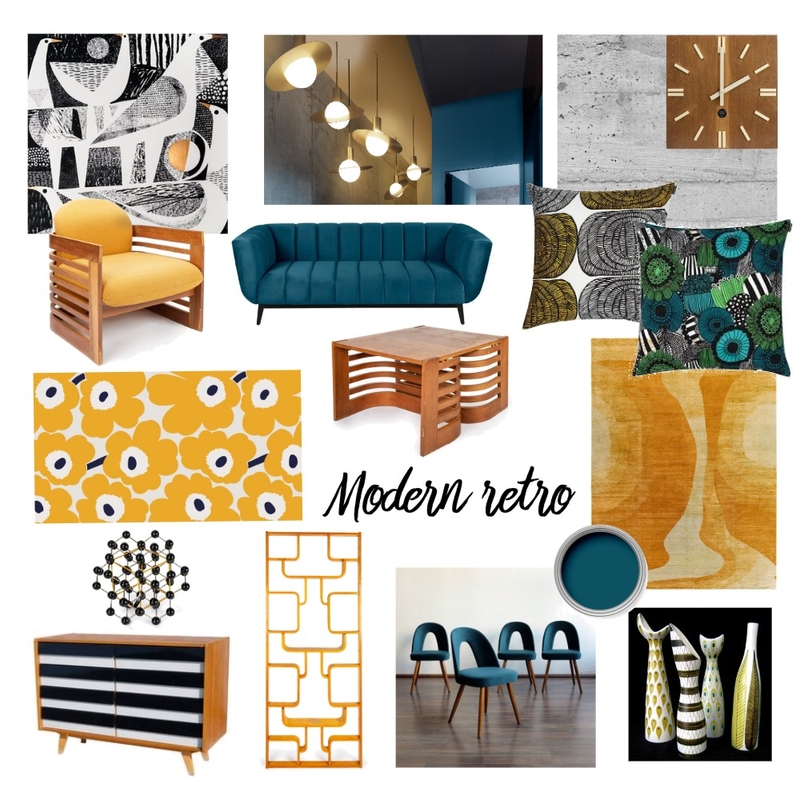 Modern retro Mood Board by Aikalajka on Style Sourcebook