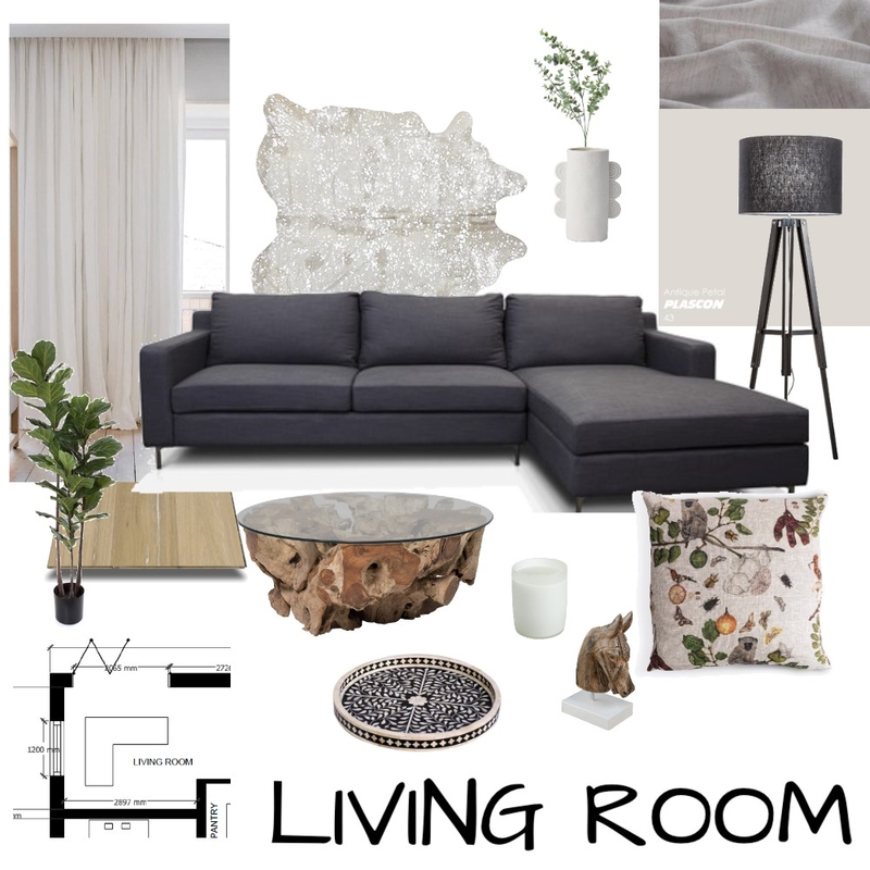 Living Room - Module 9 Mood Board by Piper on Style Sourcebook