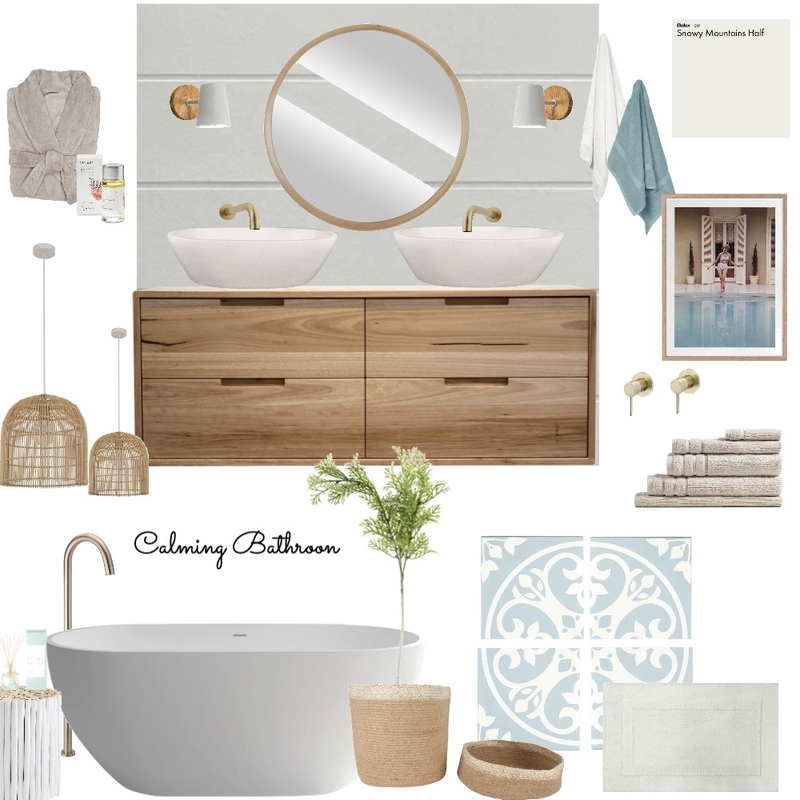 calming bathroom Mood Board by khadijah.L on Style Sourcebook