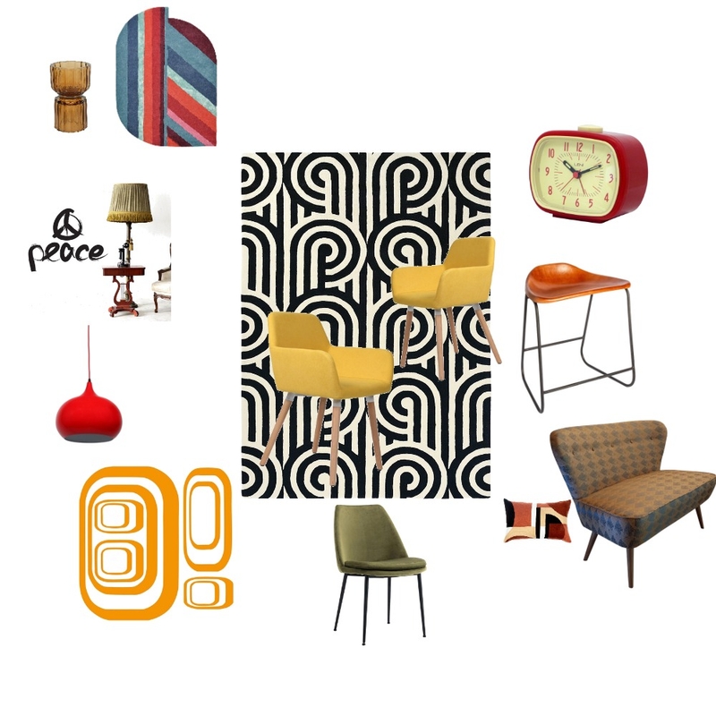 Retro Mood Board Mood Board by BonnieD on Style Sourcebook