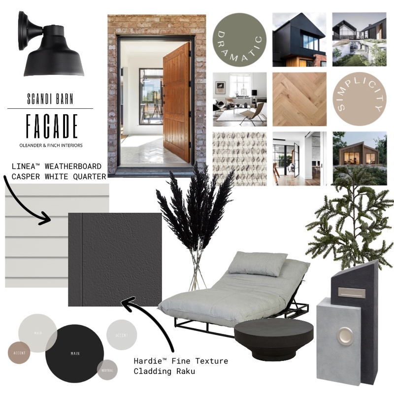 James Hardie Scandi Barn Facade Mood Board by Oleander & Finch Interiors on Style Sourcebook