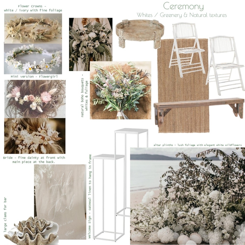 Beach Ceremony Mood Board by Ashfoot Collective on Style Sourcebook