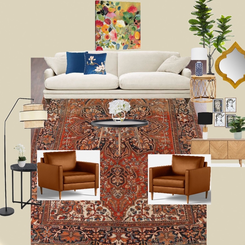 living room blue orange Mood Board by Jaleh on Style Sourcebook