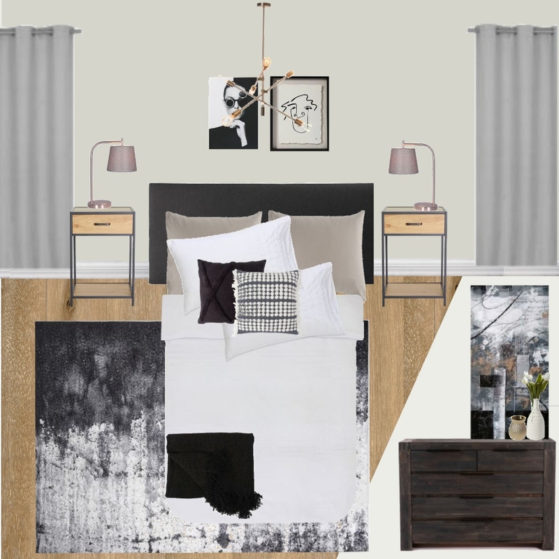 B8 - BEDROOM - CONTEMPORARY - BLACK & WHITE Mood Board by Taryn on Style Sourcebook