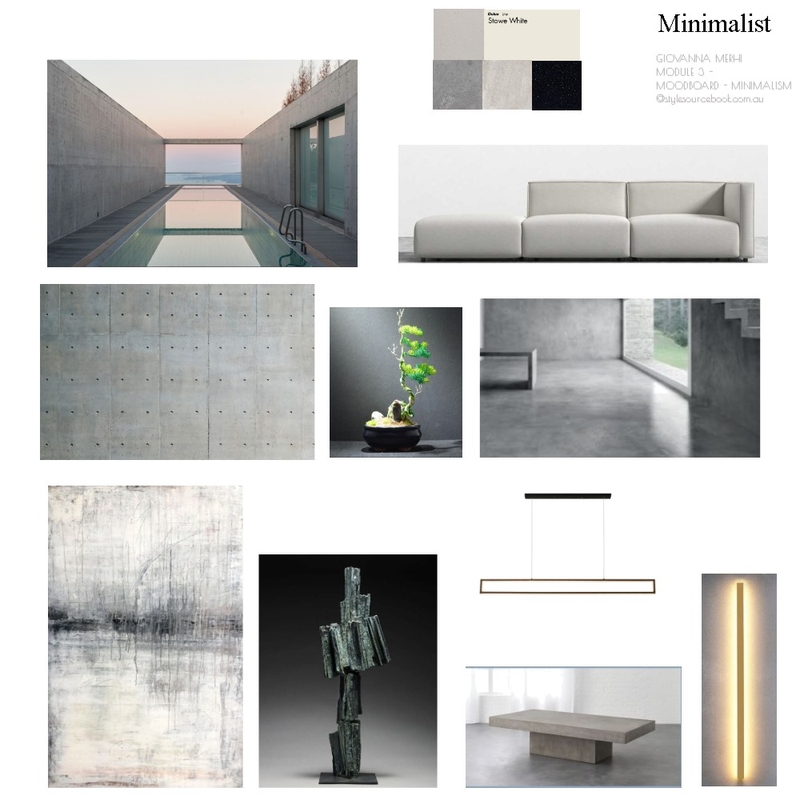 Minimalist Moodboard - Module 3 Mood Board by Giannella on Style Sourcebook