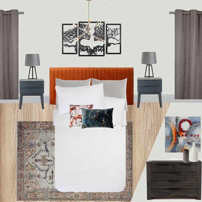 B15 - BEDROOM - TRANSAITIONAL - ORANGE Mood Board by Taryn on Style Sourcebook