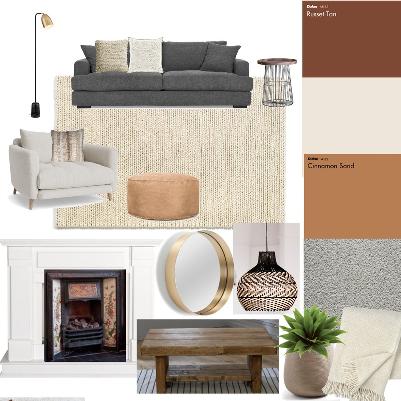 Living Room Cognac Camel Cream Mood Board by emma_kate on Style Sourcebook