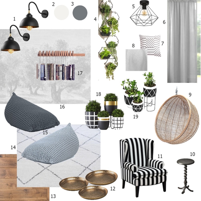 Relaxation Area Sample Board Mood Board by Nienke Offer on Style Sourcebook