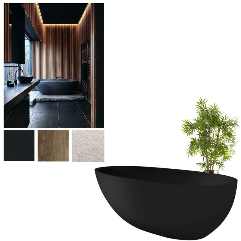 Dark Japanese Bathroom Mood Board by Palesa_Audrey on Style Sourcebook