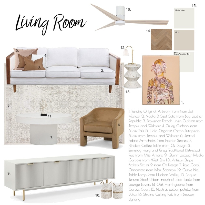 Living Room Mood Board Mood Board by tiaronson on Style Sourcebook