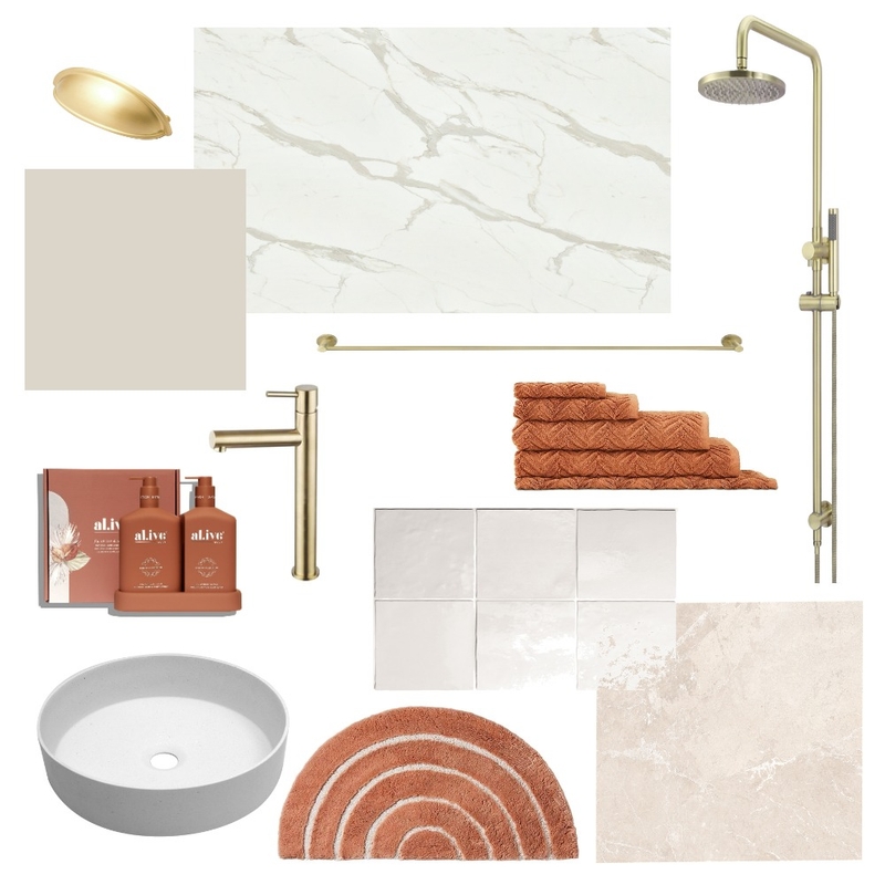 Warm bathroom w/ gold Mood Board by Megan Woodgate Interiors on Style Sourcebook