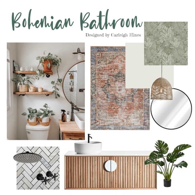 Bohemian Bathroom Mood Board by Carleigh Hines on Style Sourcebook