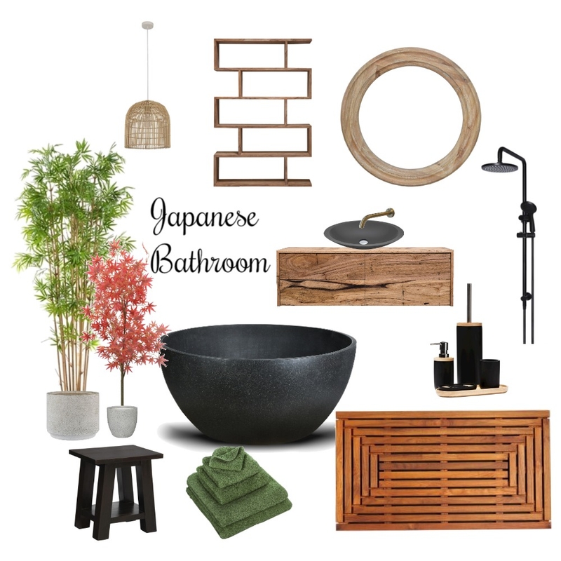 Japanese Bathroom Mood Board by whytedesignstudio on Style Sourcebook