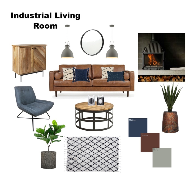 Industrial Living Room Mood Board by whytedesignstudio on Style Sourcebook