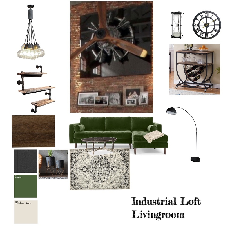 Industrial Loft Livingroom Mood Board by cella on Style Sourcebook