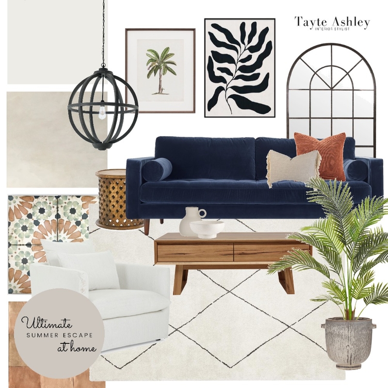 Modern Mediterranean Living Mood Board by Tayte Ashley on Style Sourcebook