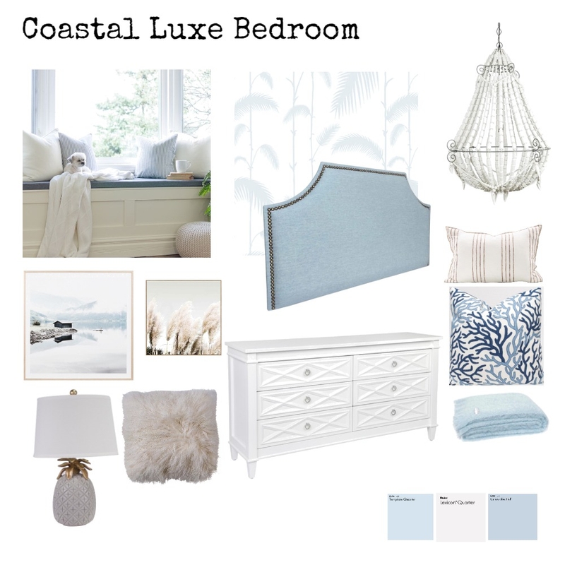 Coastal Luxe Bedroom Mood Board by christina_helene designs on Style Sourcebook