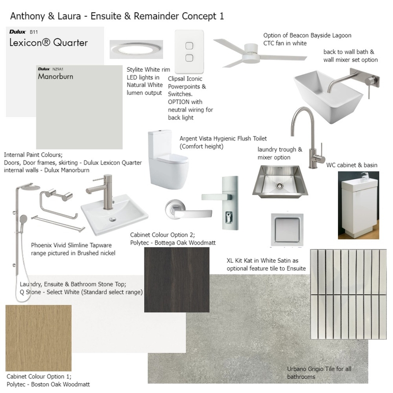 Julie - Ensuite & Remainder Concept 1 Mood Board by klaudiamj on Style Sourcebook