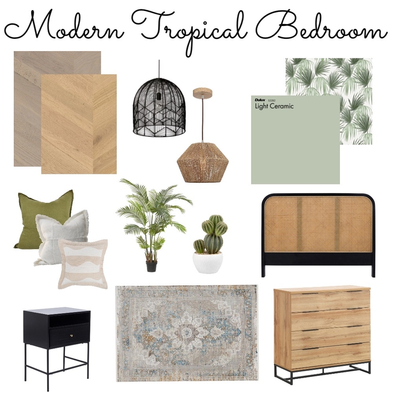 Modern Tropical Bedroom Mood Board by decorate with sam on Style Sourcebook