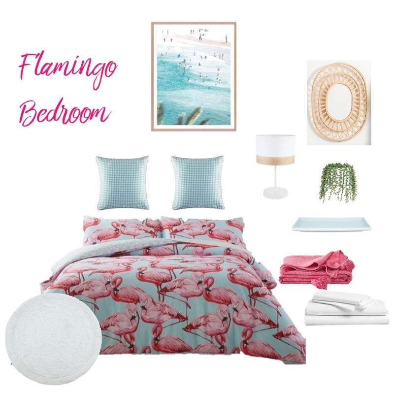 Flamingo Inspired Bedroom Mood Board by Fur Elise Interiors on Style Sourcebook