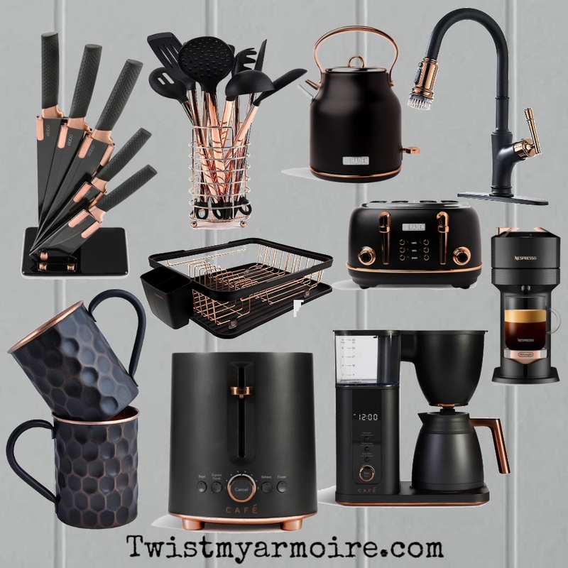 black & copper Mood Board by Twist My Armoire on Style Sourcebook