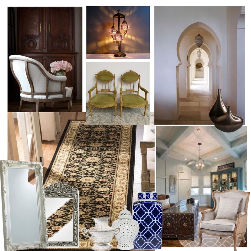 French Moroccan Global Nomad Office Mood Board by brendaesh on Style Sourcebook