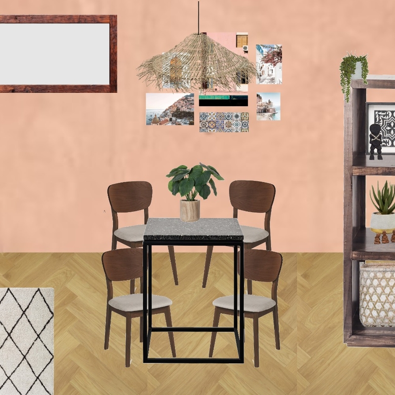 Julie Herbain dining room with climbing rose and posters and pendant Mood Board by Laurenboyes on Style Sourcebook