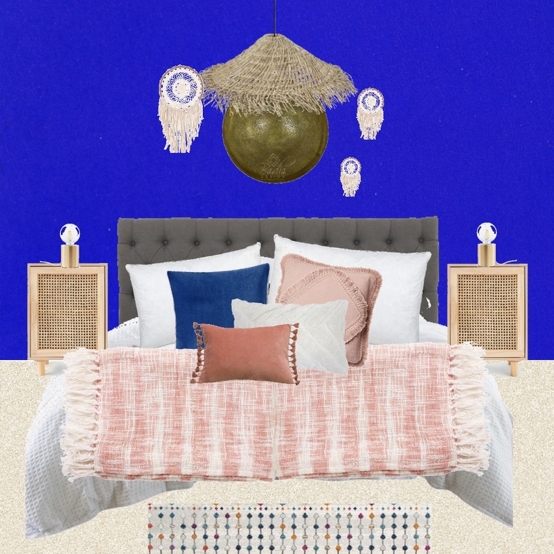 Julie Herbain bed 1 with filament lamps, sheild + dreamcatchers and pendant Mood Board by Laurenboyes on Style Sourcebook