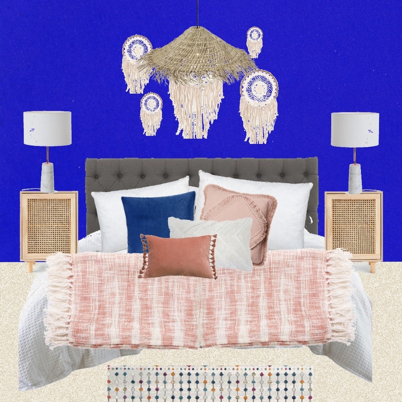 Julie Herbain bed 1 with white lamps and dream catchers Mood Board by Laurenboyes on Style Sourcebook