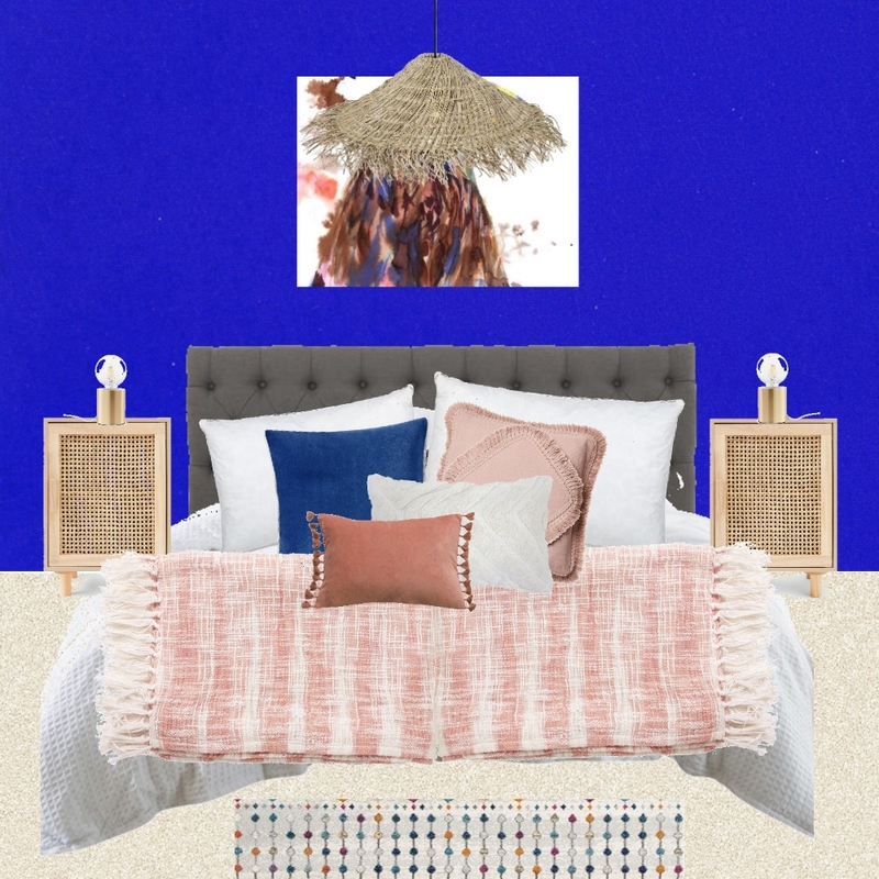 Julie Herbain bed 1 with filament lamps, eagle picture and pendant Mood Board by Laurenboyes on Style Sourcebook