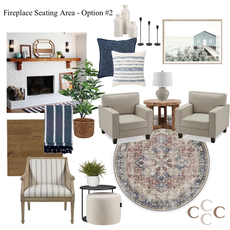 Linda - Fireplace Seating Room Option #2 Mood Board by CC Interiors on Style Sourcebook