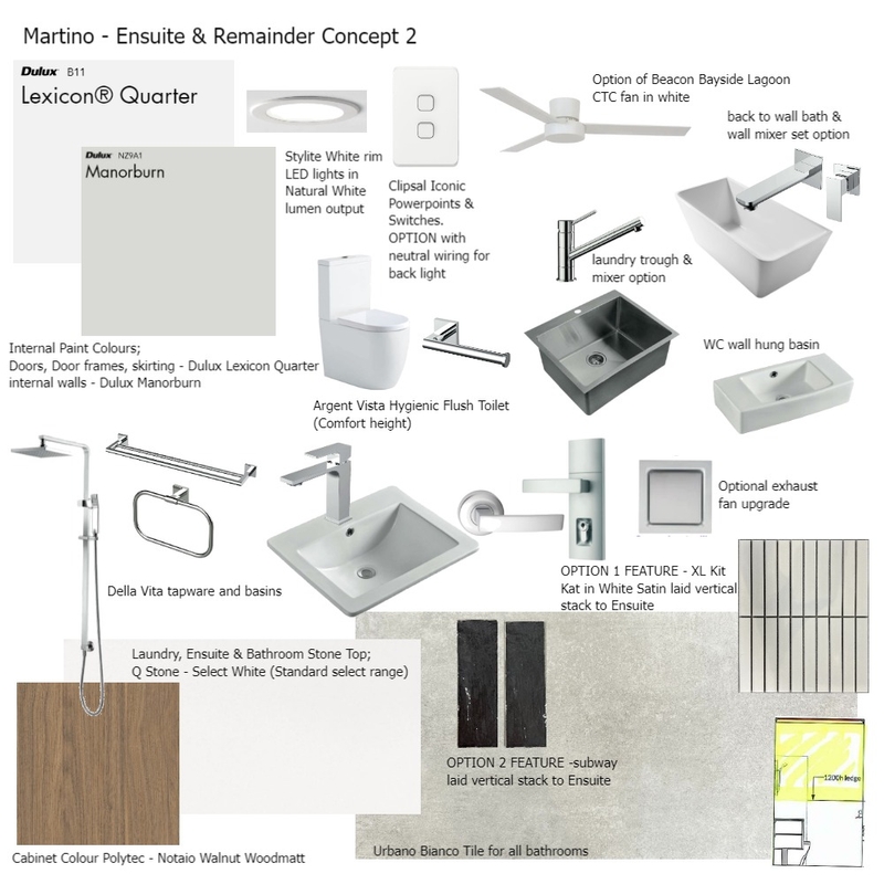 Martino - Ensuite & Remainder Concept 2 Mood Board by klaudiamj on Style Sourcebook