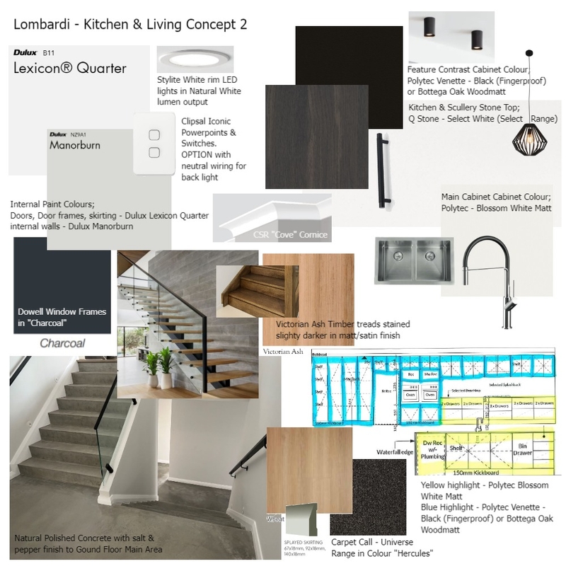 Lombardi - Kitchen & Living Concept 2 Mood Board by klaudiamj on Style Sourcebook