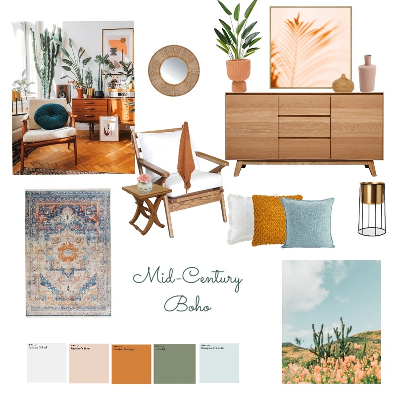 Mid Century Boho Mood Board by LCuccia on Style Sourcebook