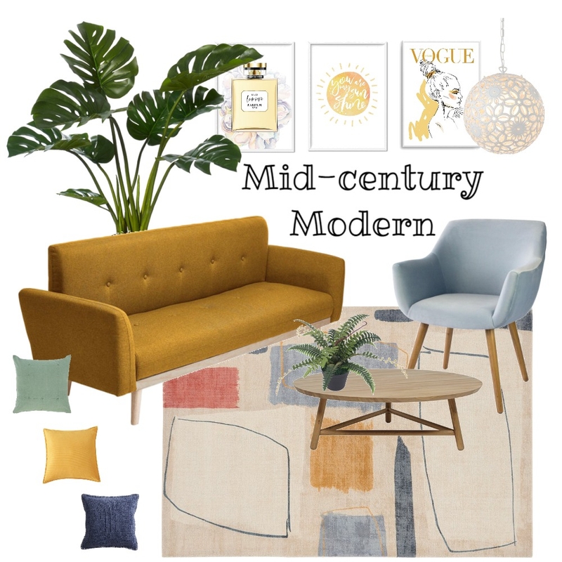 mid--century Mood Board by Amina Yazici on Style Sourcebook