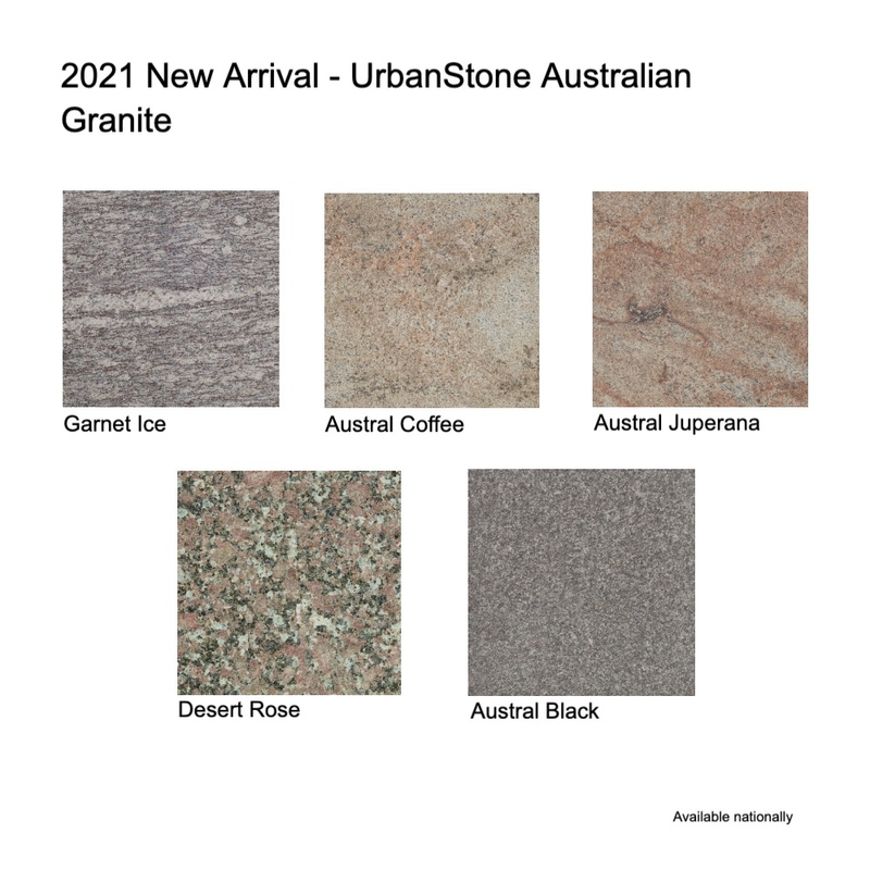 2021 New Arrival - UrbanStone Australian Granite Mood Board by Brickworks on Style Sourcebook