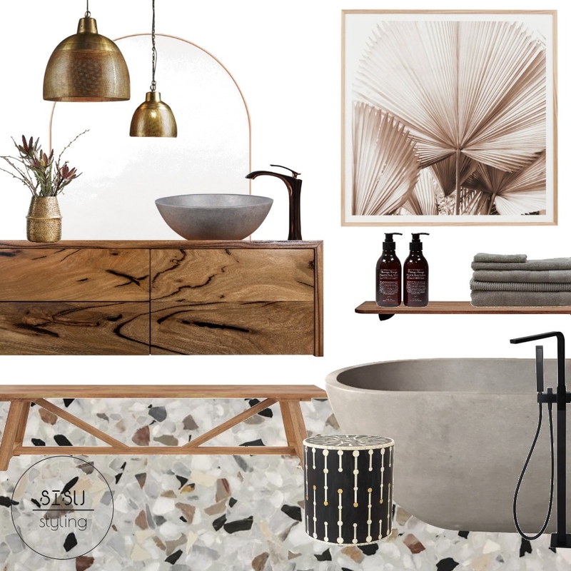 bold warm bathroom Mood Board by Sisu Styling on Style Sourcebook