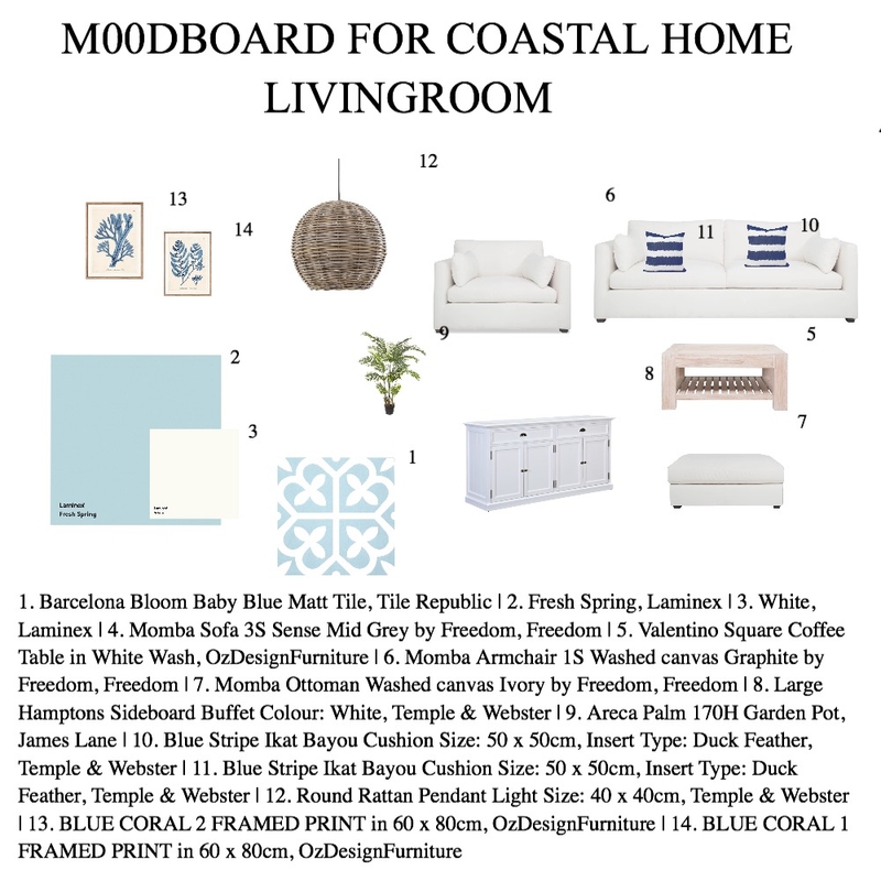 coastal living room Mood Board by Houda Dada on Style Sourcebook