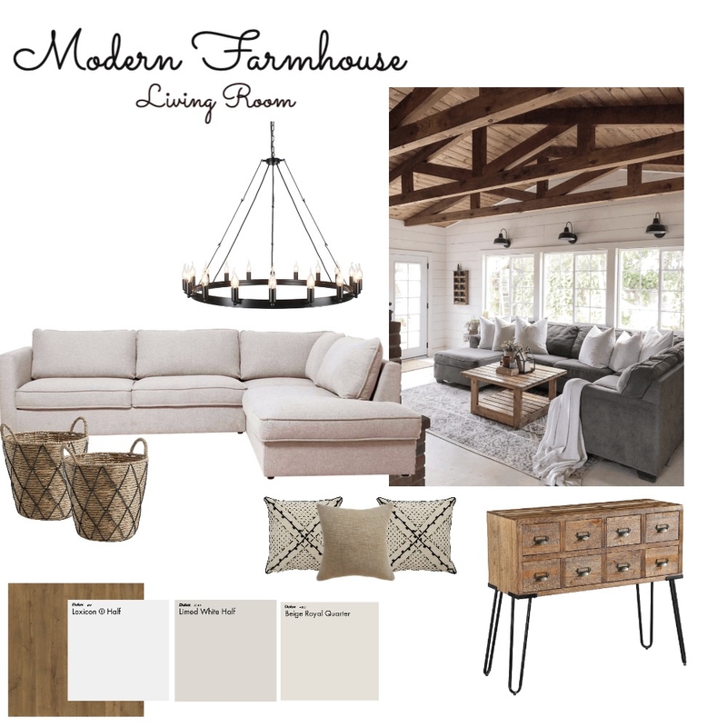 Modern Farmhouse - Living Room Mood Board by Shona Darroch on Style Sourcebook