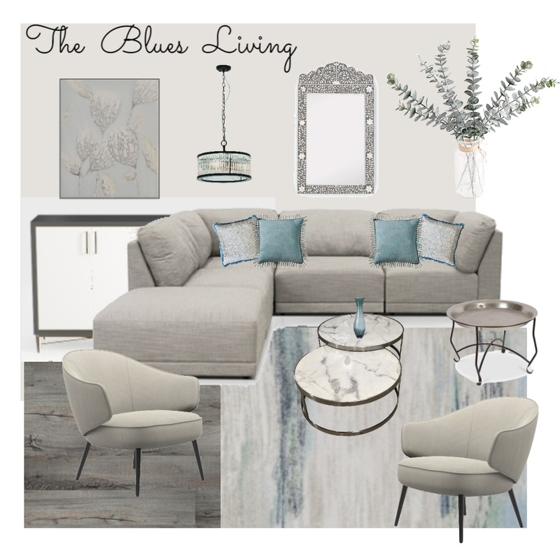 The Blues Living Mood Board by creative grace interiors on Style Sourcebook