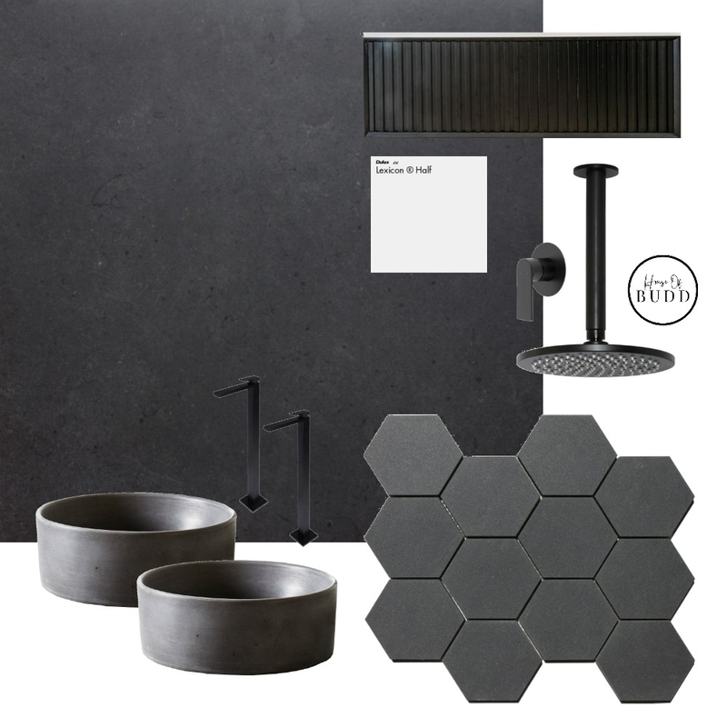 Black Moody Bathroom Mood Board by ameliarogers on Style Sourcebook