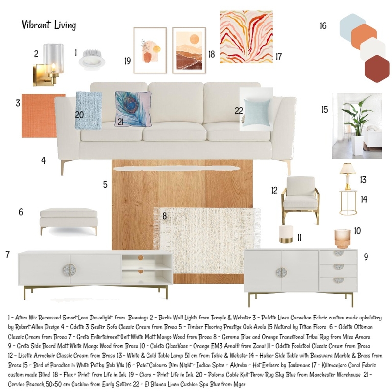 Vibrant Living Mood Board by Raff on Style Sourcebook