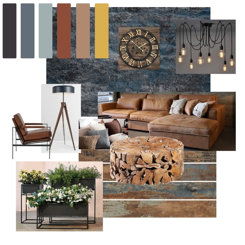 Industrial Living Room Mood Board by ClairePLA on Style Sourcebook