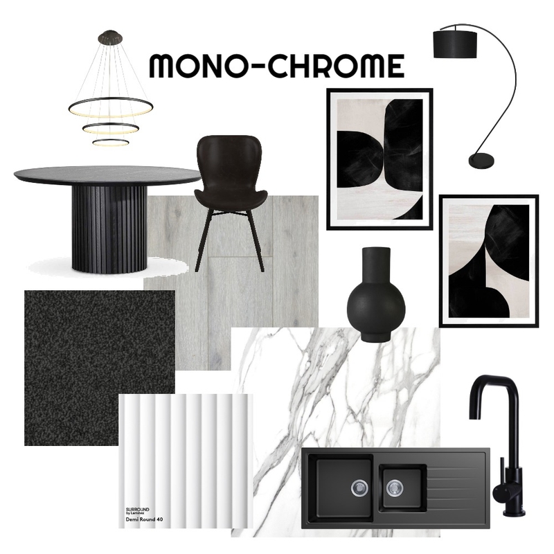 MONO-CHROME Kitchen/ Dining Mood Board by chelsea.interiors on Style Sourcebook