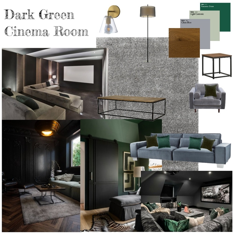 Dark Green Cinema Room Mood Board by rachweaver21 on Style Sourcebook