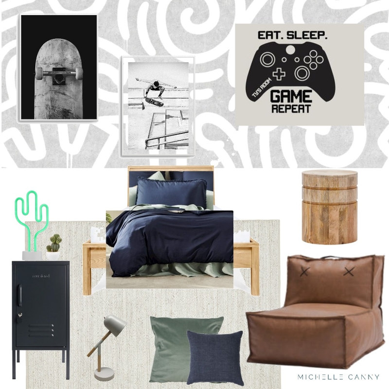 Teenage Boy Bedroom Mood Board by Michelle Canny Interiors on Style Sourcebook