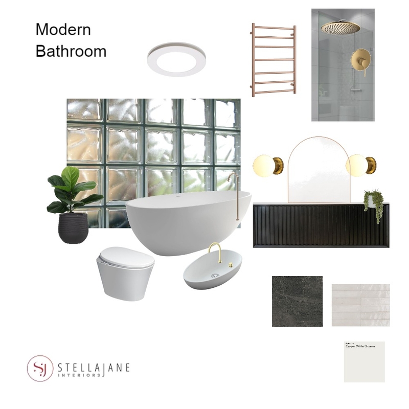 Modern Bathroom Mood Board by StellaJane Interiors on Style Sourcebook